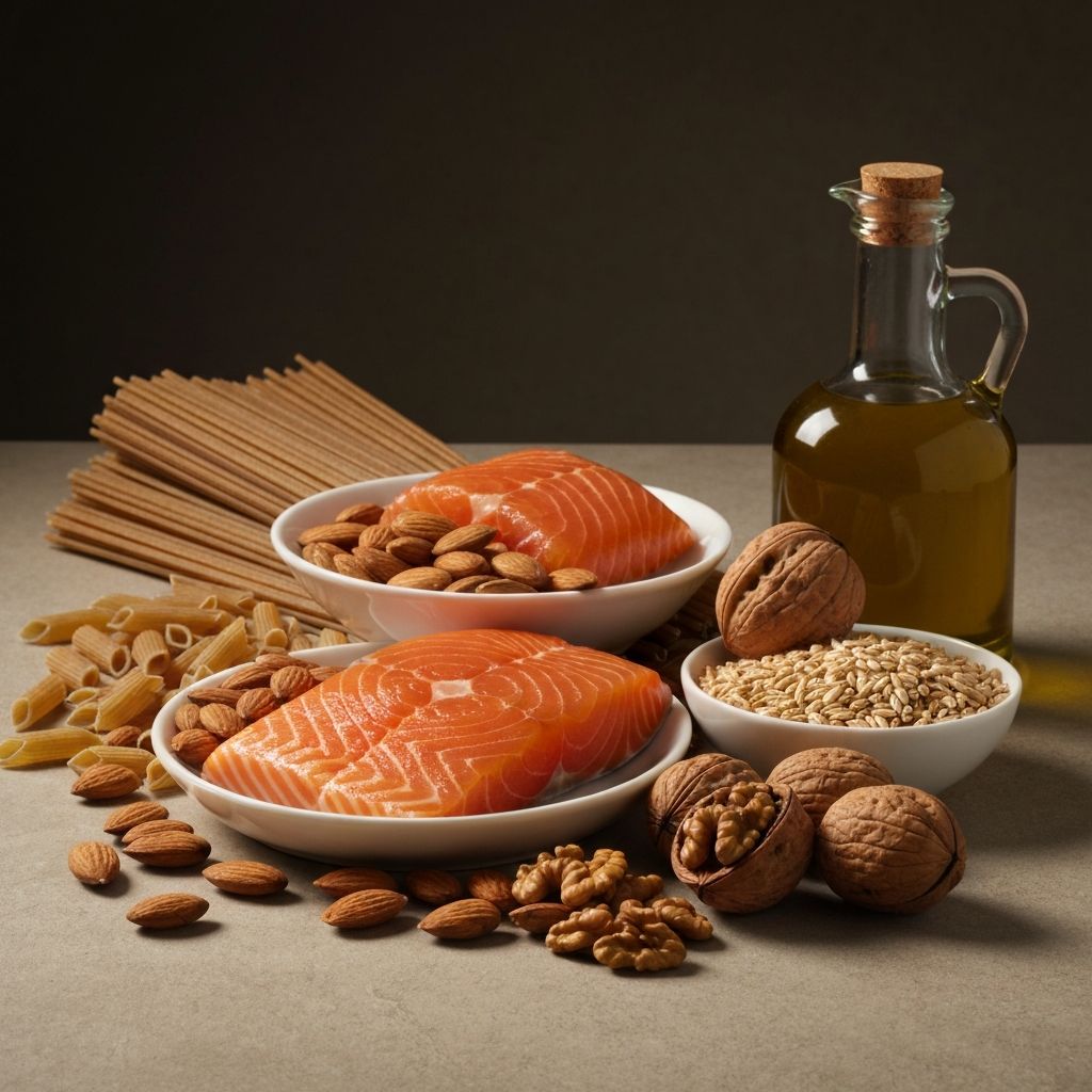 Heart-healthy foods arrangement